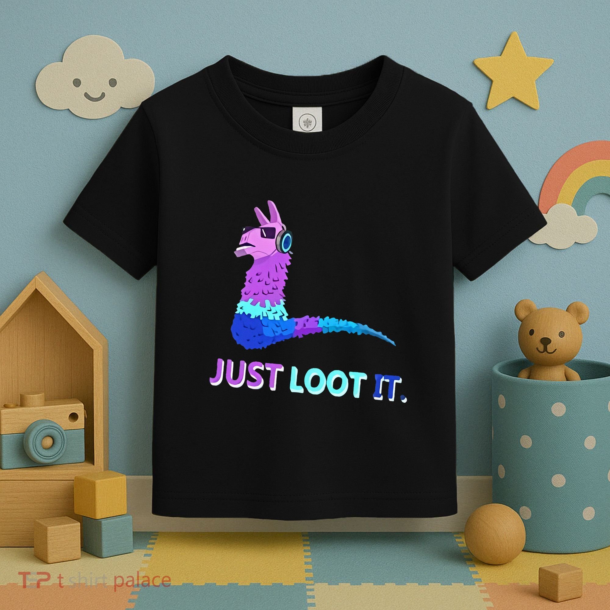 Just Loot It Llama Outfit For Teen Gamers Toddler T-Shirt