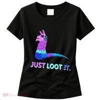 Just Loot It Llama Outfit For Teen Gamers Women's T-Shirt thumb 0