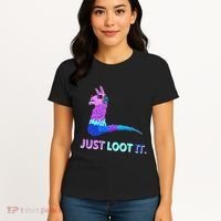 Just Loot It Llama Outfit For Teen Gamers Women's T-Shirt thumb 4