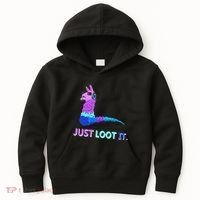 Just Loot It Llama Outfit For Teen Gamers Kids Hoodie thumb 0