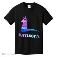 Just Loot It Llama Outfit For Teen Gamers Kids T-Shirt thumb 0