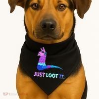 Just Loot It Llama Gamers USA-Made Doggie Bandana thumb 1