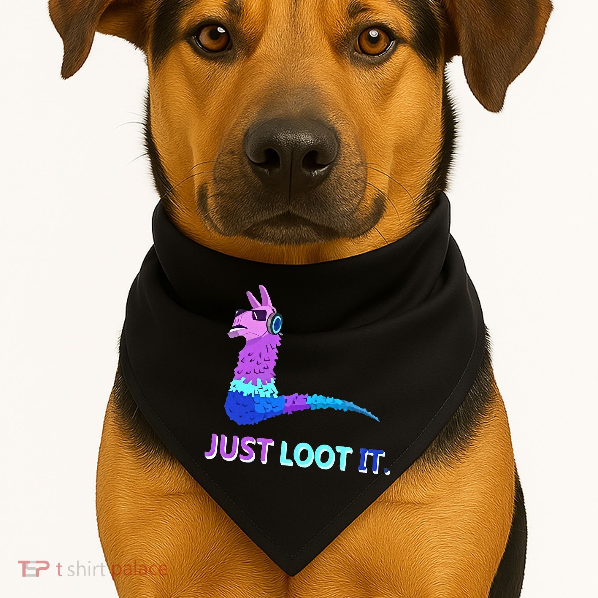 Just Loot It Llama Gamers USA-Made Doggie Bandana