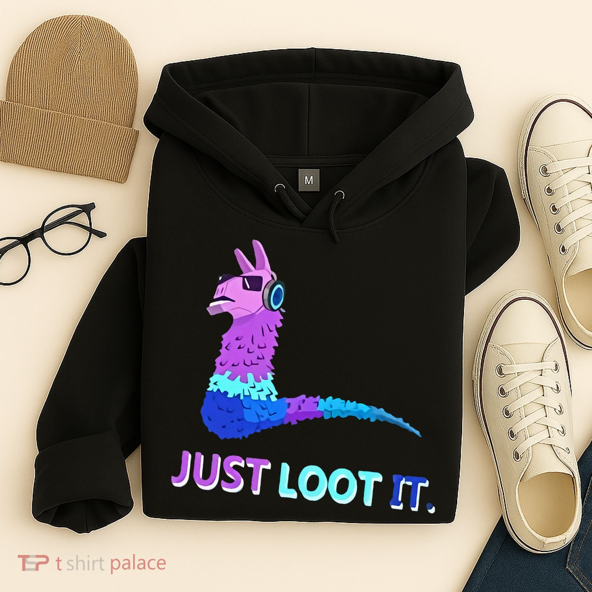 Just Loot It Llama Gamers Hoodie