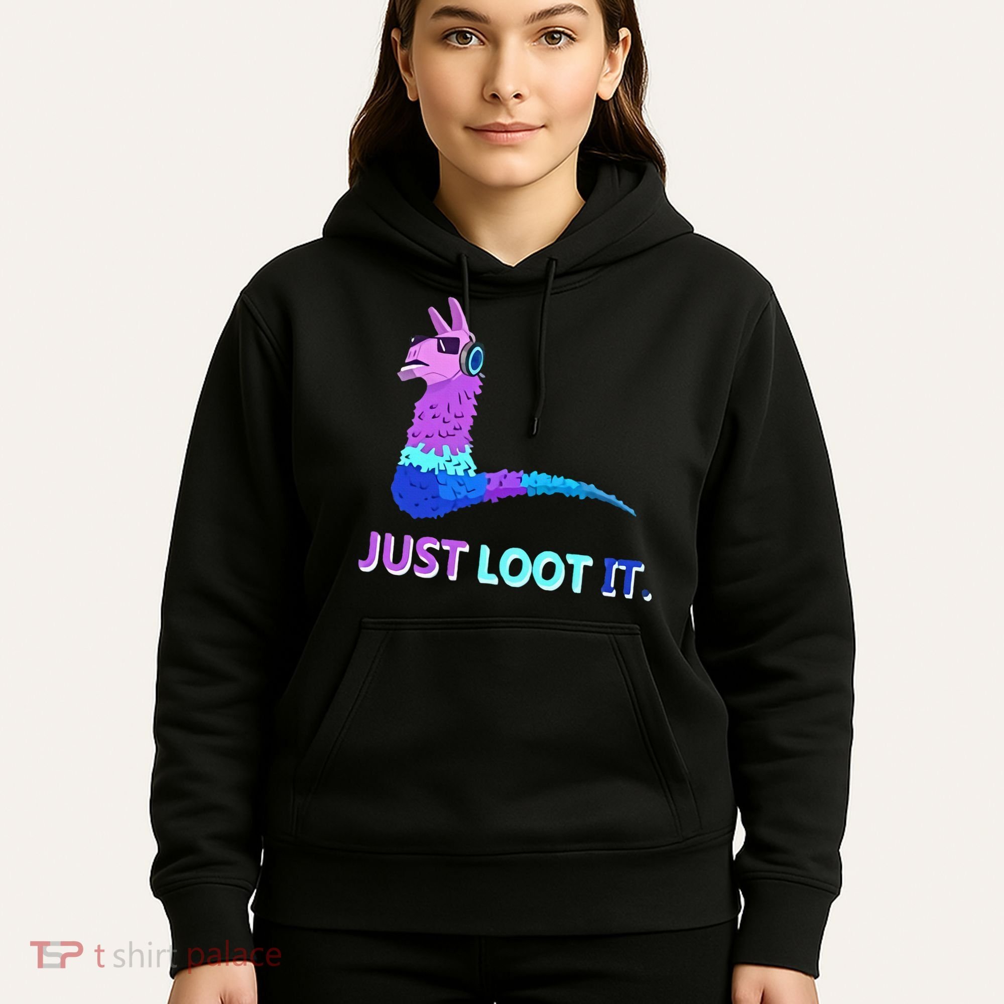 Just Loot It Llama Gamers Hoodie