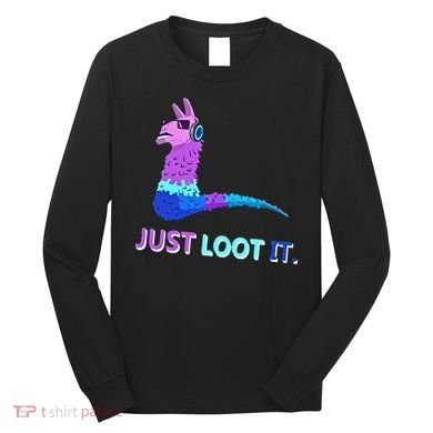 Just Loot It Llama Gamers Long Sleeve Shirt