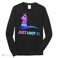 Just Loot It Llama Gamers Long Sleeve Shirt thumb 0