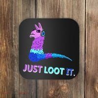 Just Loot It Llama Gamers Coaster thumb 0