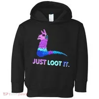 Just Loot It Llama Gamers Toddler Hoodie thumb 0