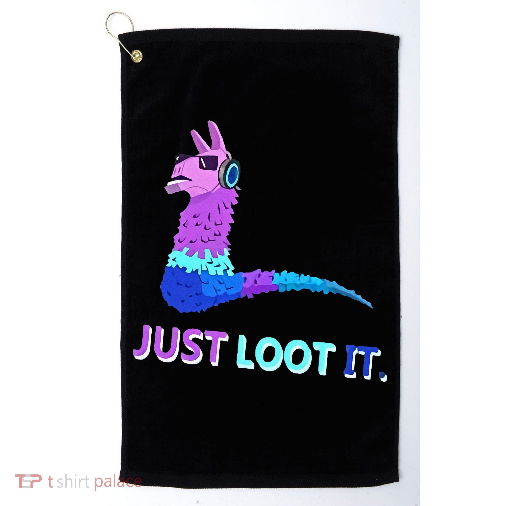 Just Loot It Llama Gamers Golf Towel