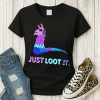 Just Loot It Llama Gamers Women's T-Shirt thumb 3