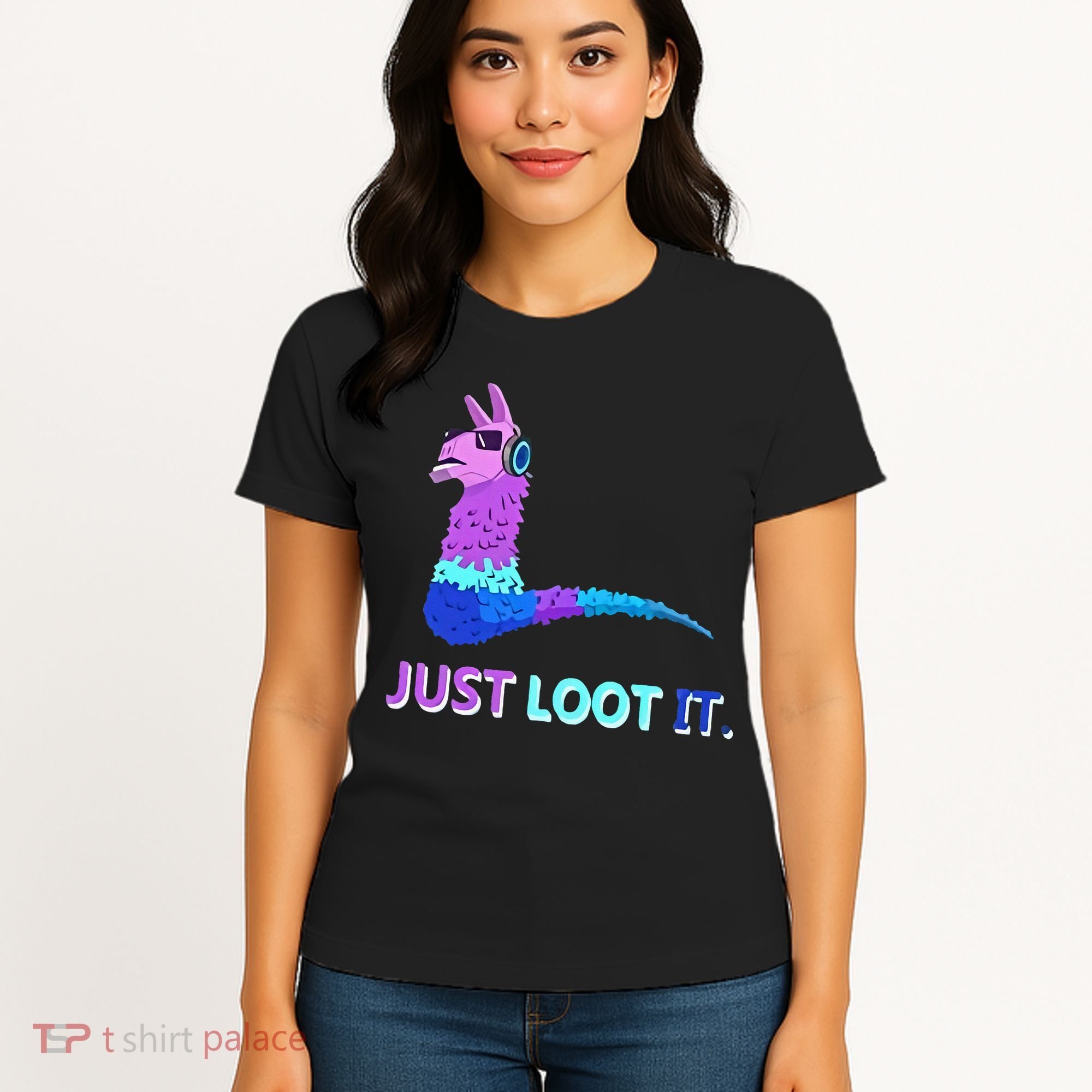Just Loot It Llama Gamers Women's T-Shirt