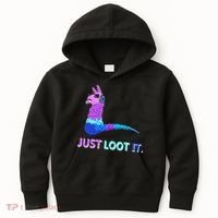 Just Loot It Llama Gamers Kids Hoodie thumb 0