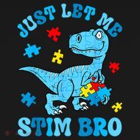 Just Let Me Stim Bro Funny Autism Awareness Women's Hoodie thumb 2