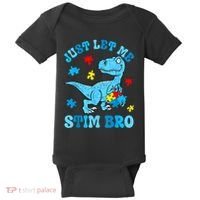 Just Let Me Stim Bro Funny Autism Awareness Baby Bodysuit thumb 0