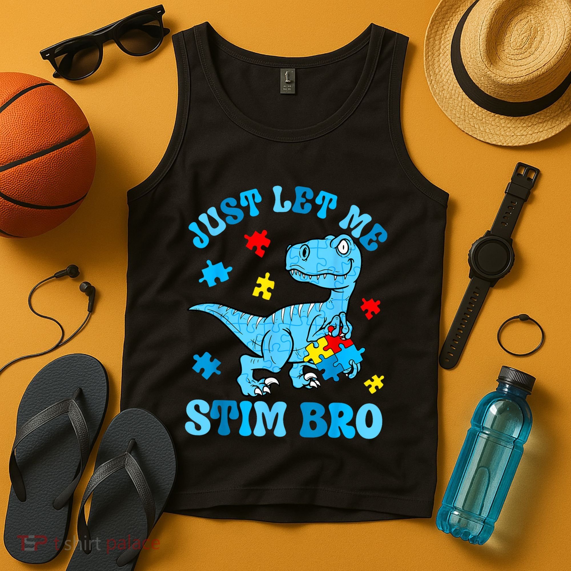 Just Let Me Stim Bro Funny Autism Awareness Tank Top