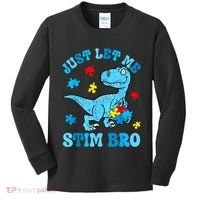 Just Let Me Stim Bro Funny Autism Awareness Kids Long Sleeve Shirt thumb 0