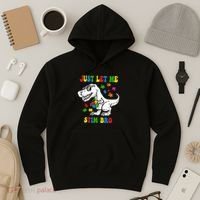 Just Let Me Stim Bro Dinasour Autism Awareness Hoodie thumb 3