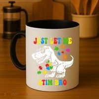 Just Let Me Stim Bro Dinasour Autism Awareness Coffee Mug thumb 4