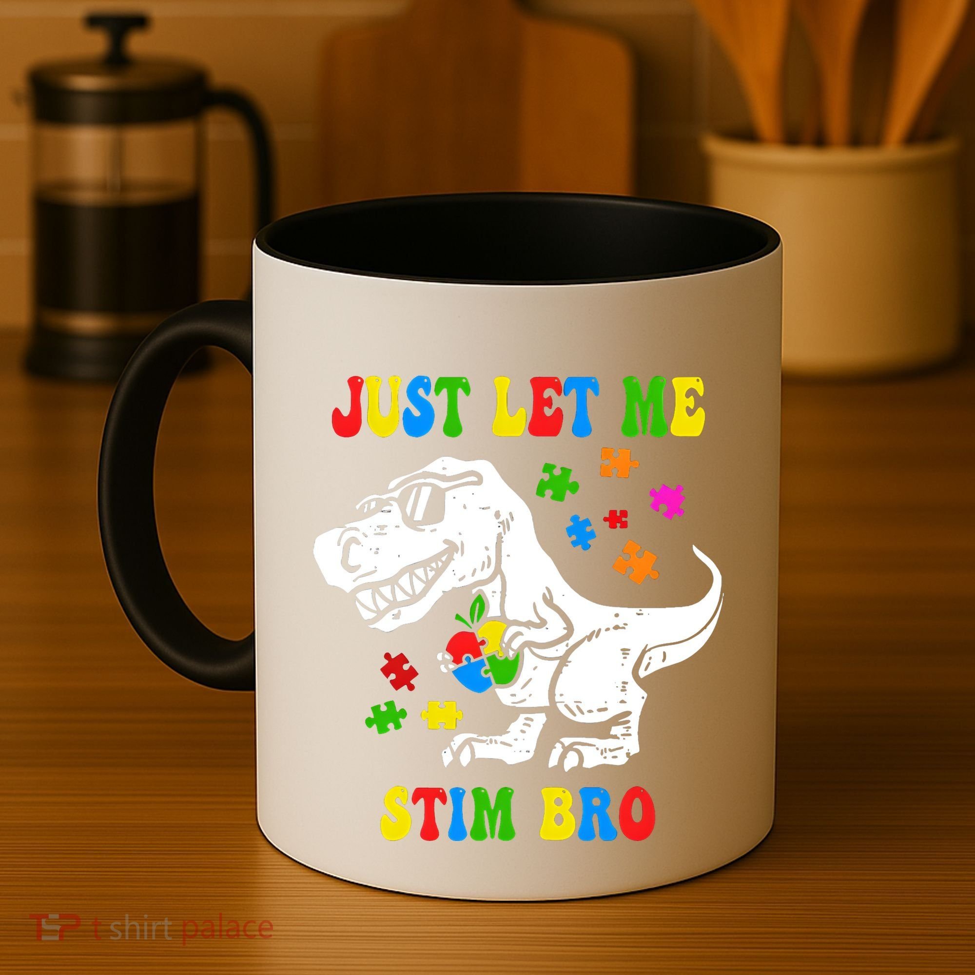 Just Let Me Stim Bro Dinasour Autism Awareness Coffee Mug