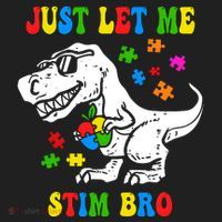 Just Let Me Stim Bro Dinasour Autism Awareness Beanie thumb 2