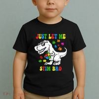 Just Let Me Stim Bro Dinasour Autism Awareness Toddler T-Shirt thumb 2