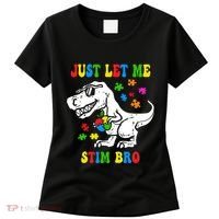 Just Let Me Stim Bro Dinasour Autism Awareness Women's T-Shirt thumb 0