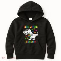 Just Let Me Stim Bro Dinasour Autism Awareness Kids Hoodie thumb 0