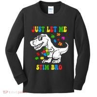 Just Let Me Stim Bro Dinasour Autism Awareness Kids Long Sleeve Shirt thumb 0