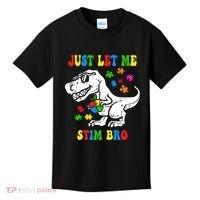 Just Let Me Stim Bro Dinasour Autism Awareness Kids T-Shirt thumb 0
