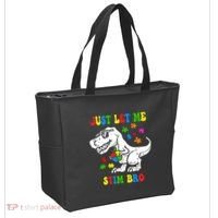 Just Let Me Stim Bro Dinasour Autism Awareness Tote Bag thumb 2