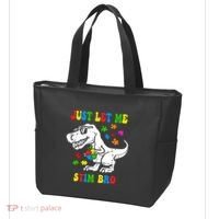 Just Let Me Stim Bro Dinasour Autism Awareness Tote Bag thumb 3