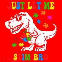 Just Let Me Stim Bro Dinasour Autism Awareness Santa Hat thumb 1