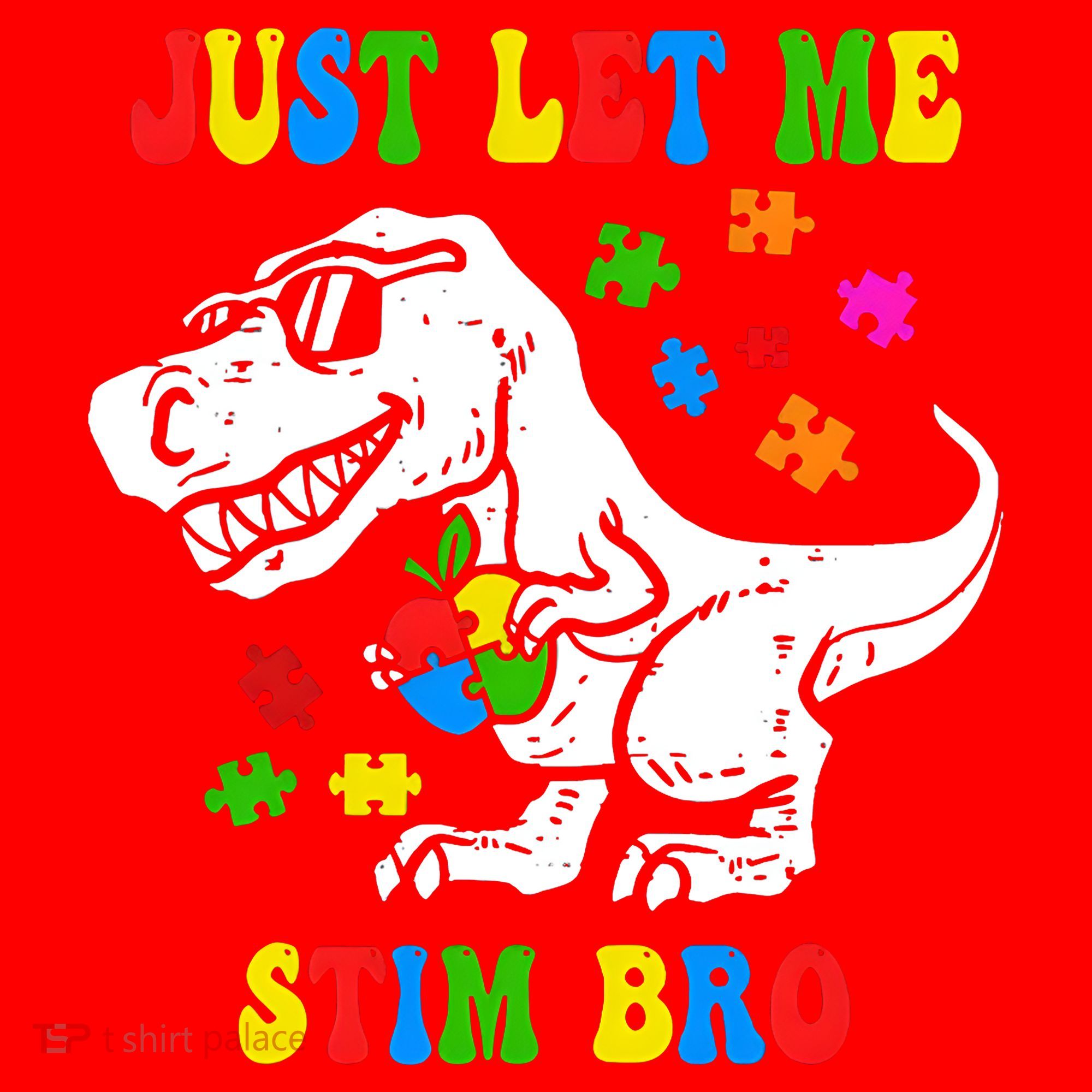 Just Let Me Stim Bro Dinasour Autism Awareness Santa Hat