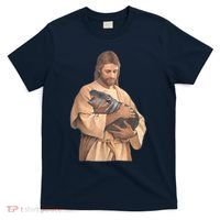 Jesus Loves Moo Deng Bouncy Pig Cute Baby Hippo Meme T-Shirt thumb 0
