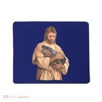 Jesus Loves Moo Deng Bouncy Pig Cute Baby Hippo Meme Mousepad thumb 0