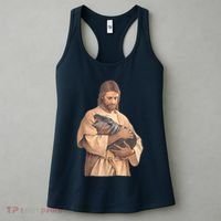 Jesus Loves Moo Deng Bouncy Pig Cute Baby Hippo Meme Women's Tank Top thumb 3