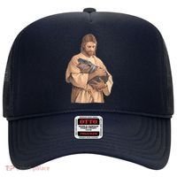 Jesus Loves Moo Deng Bouncy Pig Cute Baby Hippo Meme Hat thumb 0