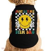 Just Let Me Stim Bro Groovy Autism Awareness Autism Boy Doggie Tank thumb 0