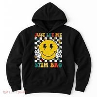 Just Let Me Stim Bro Groovy Autism Awareness Autism Boy Hoodie thumb 0