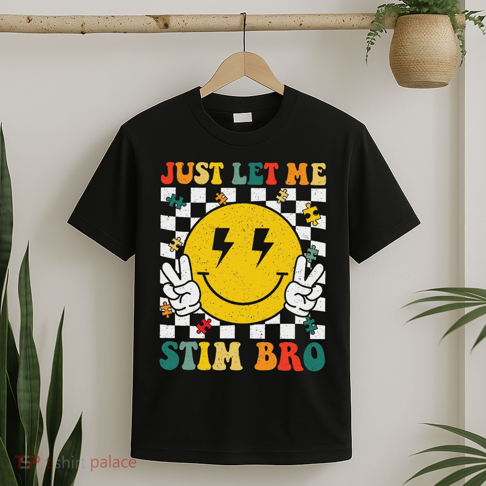 Just Let Me Stim Bro Groovy Autism Awareness Autism Boy T-Shirt