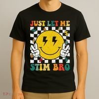 Just Let Me Stim Bro Groovy Autism Awareness Autism Boy T-Shirt thumb 3