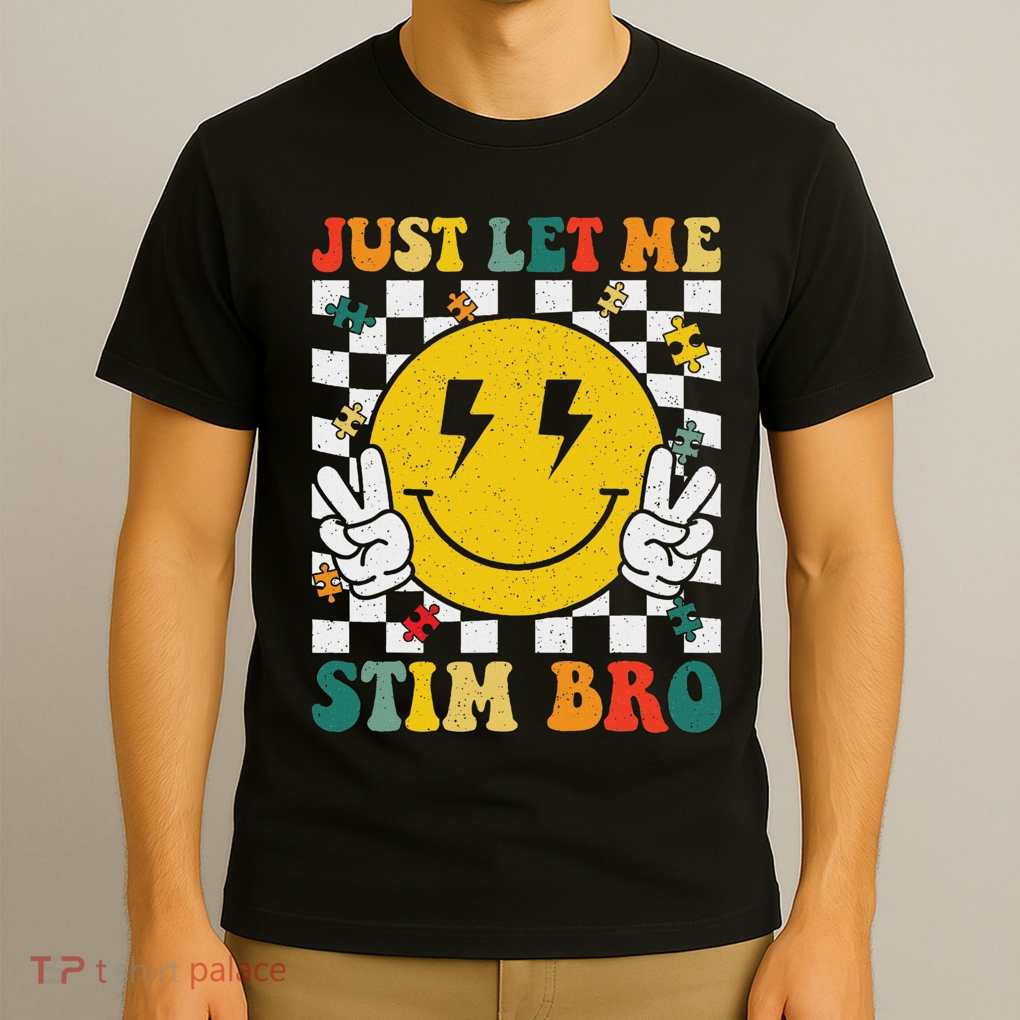 Just Let Me Stim Bro Groovy Autism Awareness Autism Boy T-Shirt