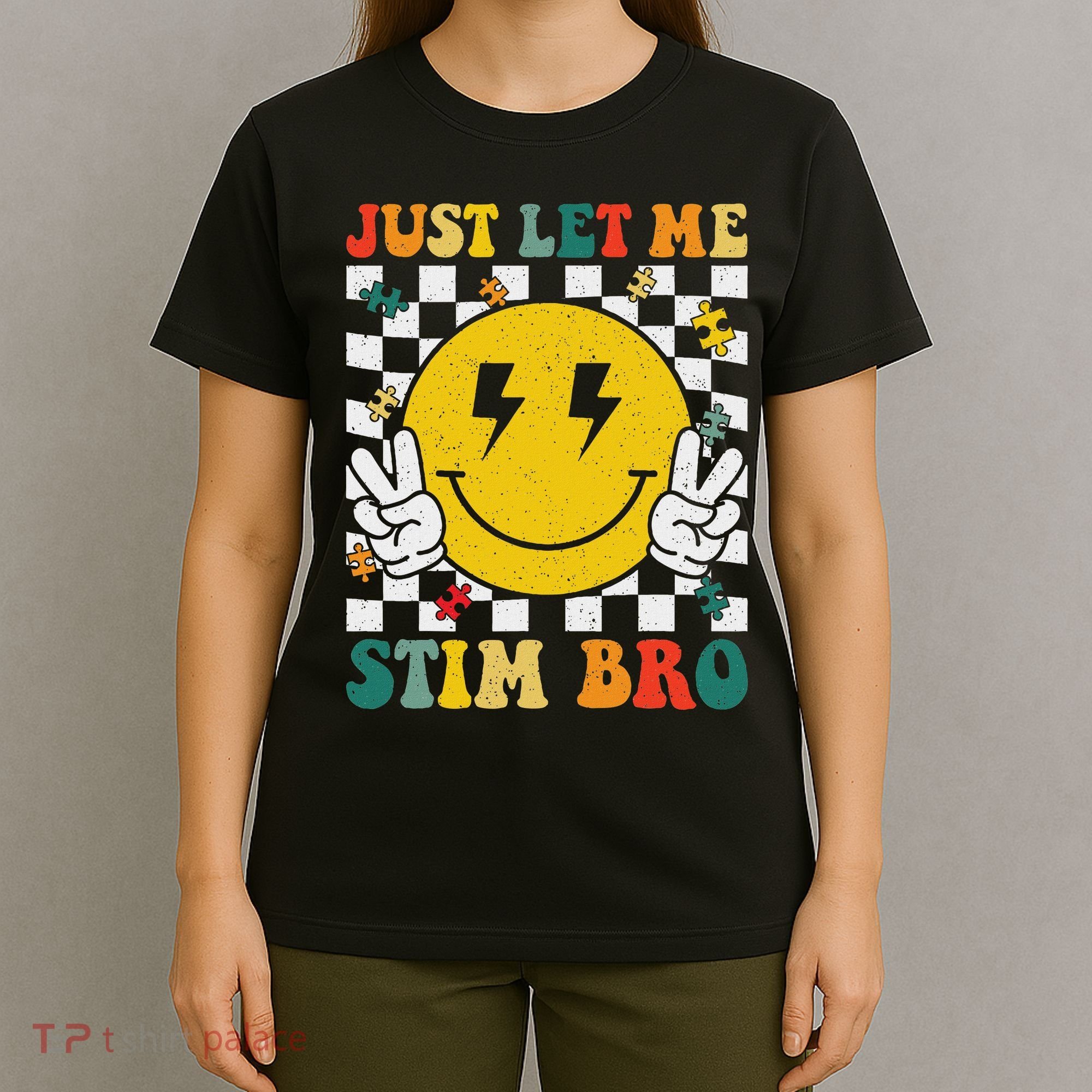 Just Let Me Stim Bro Groovy Autism Awareness Autism Boy T-Shirt