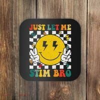 Just Let Me Stim Bro Groovy Autism Awareness Autism Boy Coaster thumb 0