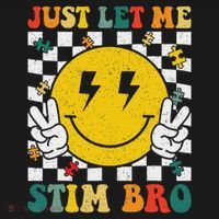 Just Let Me Stim Bro Groovy Autism Awareness Autism Boy Women's Hoodie thumb 2