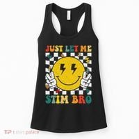 Just Let Me Stim Bro Groovy Autism Awareness Autism Boy Women's Tank Top thumb 0