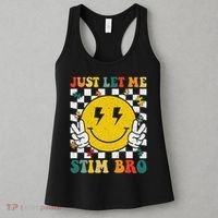Just Let Me Stim Bro Groovy Autism Awareness Autism Boy Women's Tank Top thumb 3
