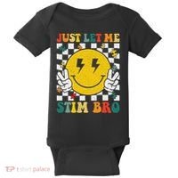 Just Let Me Stim Bro Groovy Autism Awareness Autism Boy Baby Bodysuit thumb 0