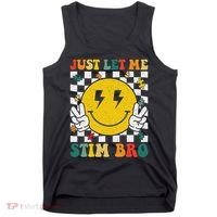 Just Let Me Stim Bro Groovy Autism Awareness Autism Boy Tank Top thumb 0